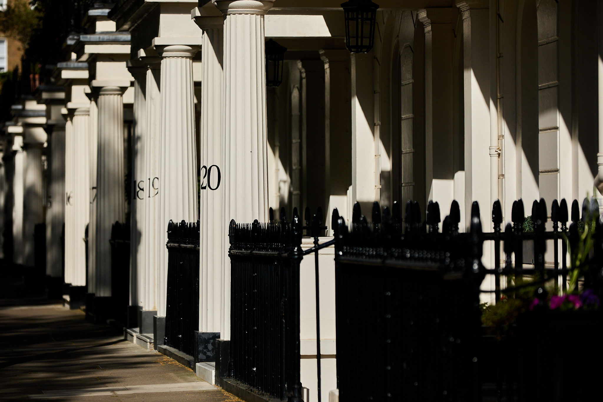 Row of building columns