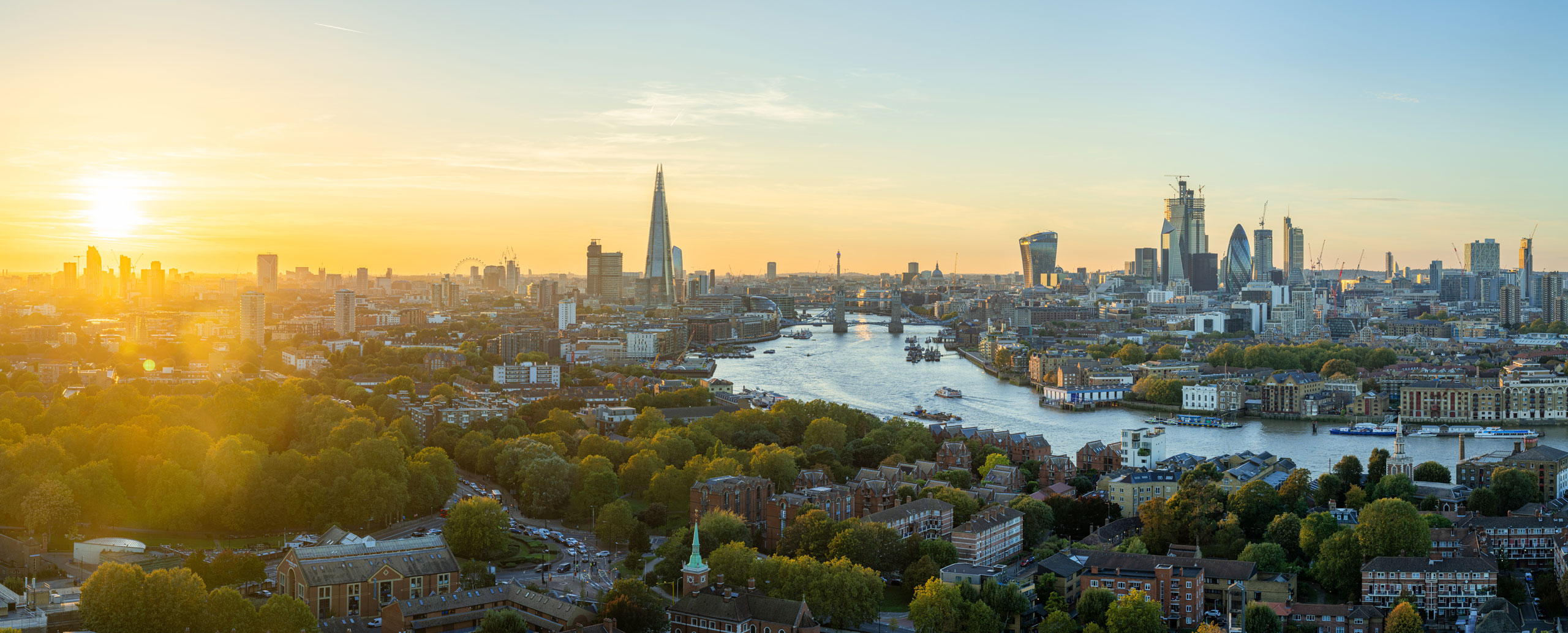 The view over the city of London